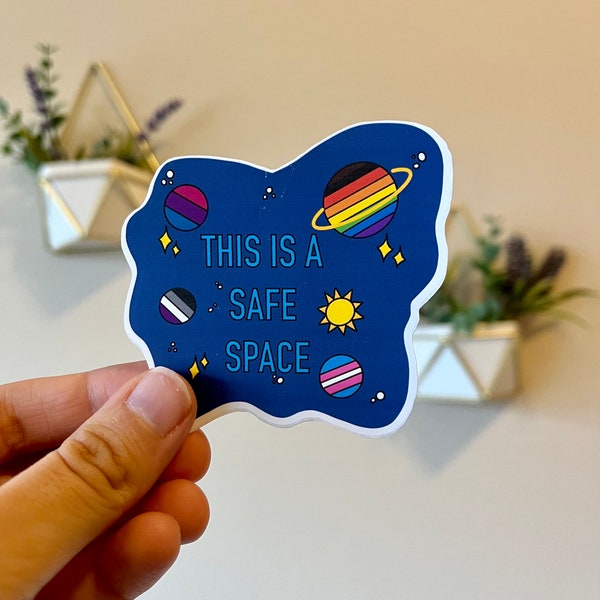 LQGBTQIA+ Sticker - This is a Safe Space - Inclusion Sticker - Good Vibes Sticker - Positive Vibe Sticker - Laptop Sticker