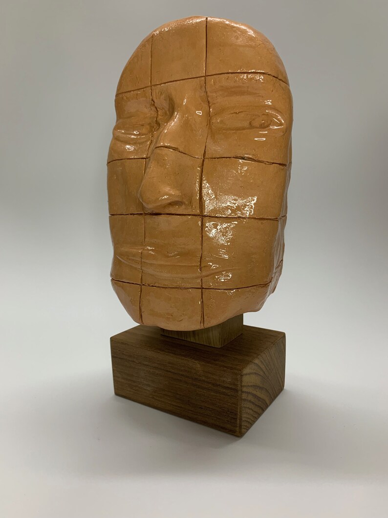 Unique Ceramic Male Head Clay Sculpture Head Character Etsy