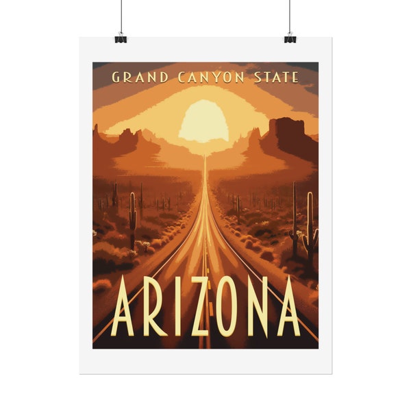 Arizona Travel Poster, Grand Canyon State United States of America Wall Art, Home Decoration, Perfect Gift for Travel Lovers