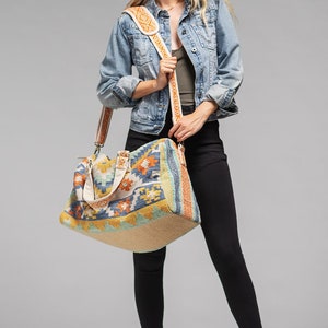 Sicilian Ethnic Weekender duffel Bag, gym bag, Beach bag, diaper bag, travel bag, western duffel bag, Beach bag image 6