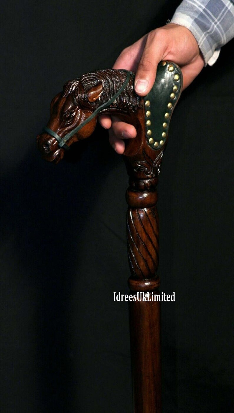 Gentlemen Walking Stick Wooden Horse Head Handle Nautical Etsy UK