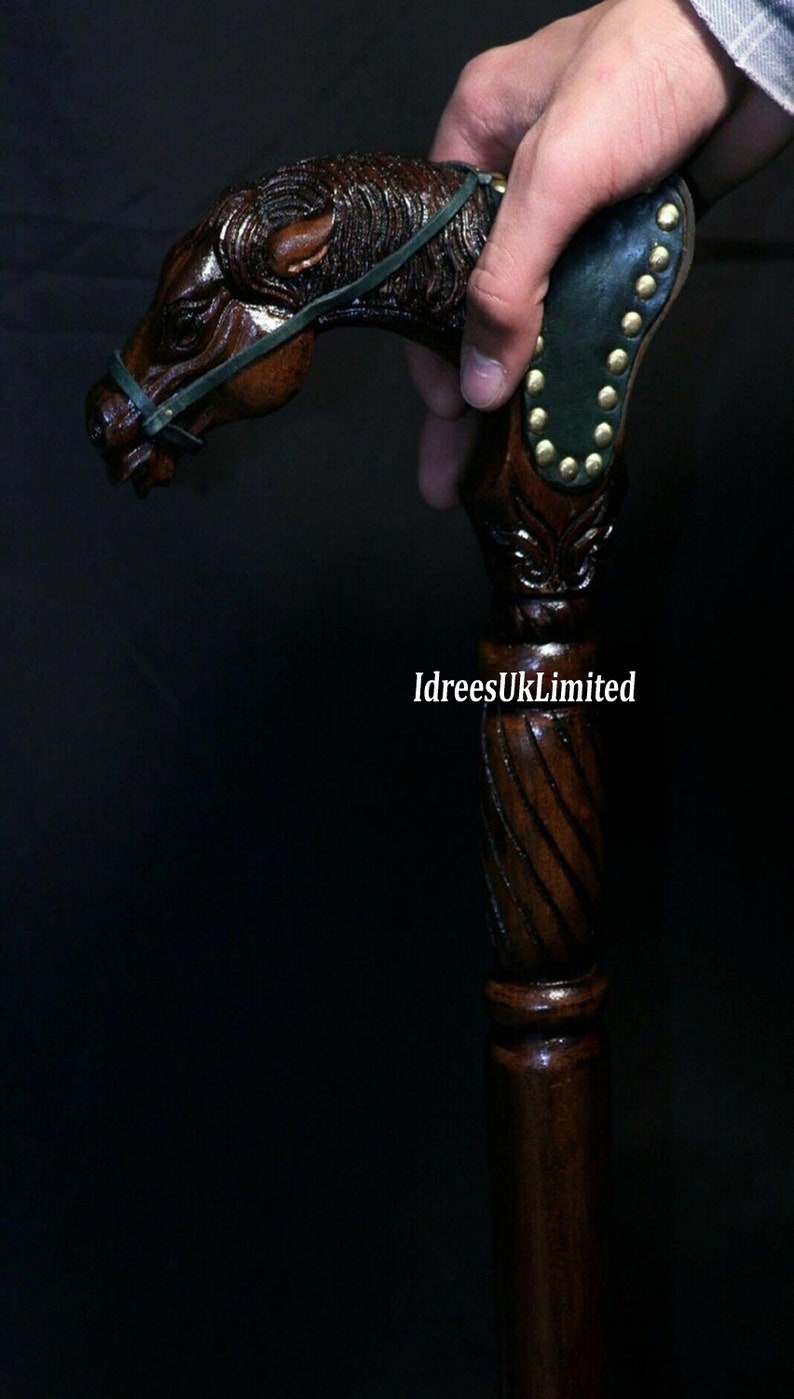 Gentlemen Walking Stick Wooden Horse Head Handle Nautical Etsy UK
