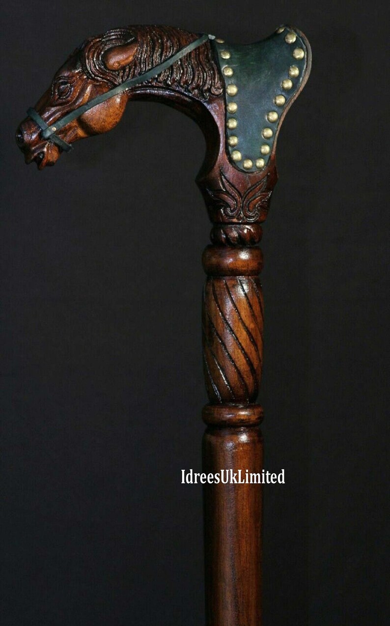 Gentlemen Walking Stick Wooden Horse Head Handle Nautical Etsy UK