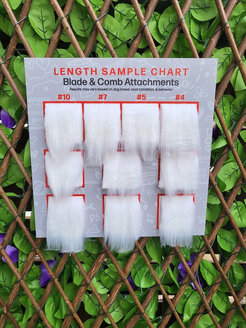 Pet Grooming SHAVE YOUR OWN Fur Length Sample Chart Blade Etsy