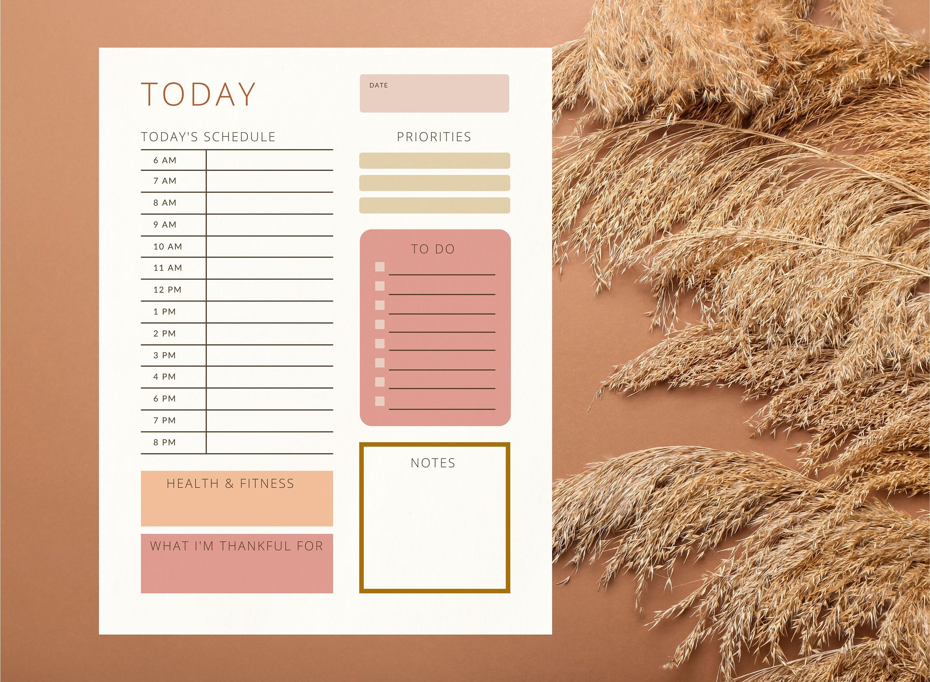Instant Download Digital Day Planner Printable Daily To do List Boho instant-download-digital-day-planner-printable-daily-to-do-list-boho
