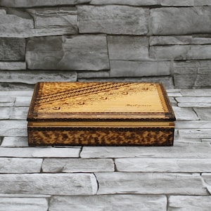 Scatola per sigarette in legno, scatola per sigarette retrò, scatola per tabacco in legno, accessorio per fumatori, contenitore per sigarette fatto a mano