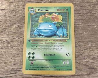 1999 Venusaur 1st Edition Base Set Shadowless Holographic Proxy Card
