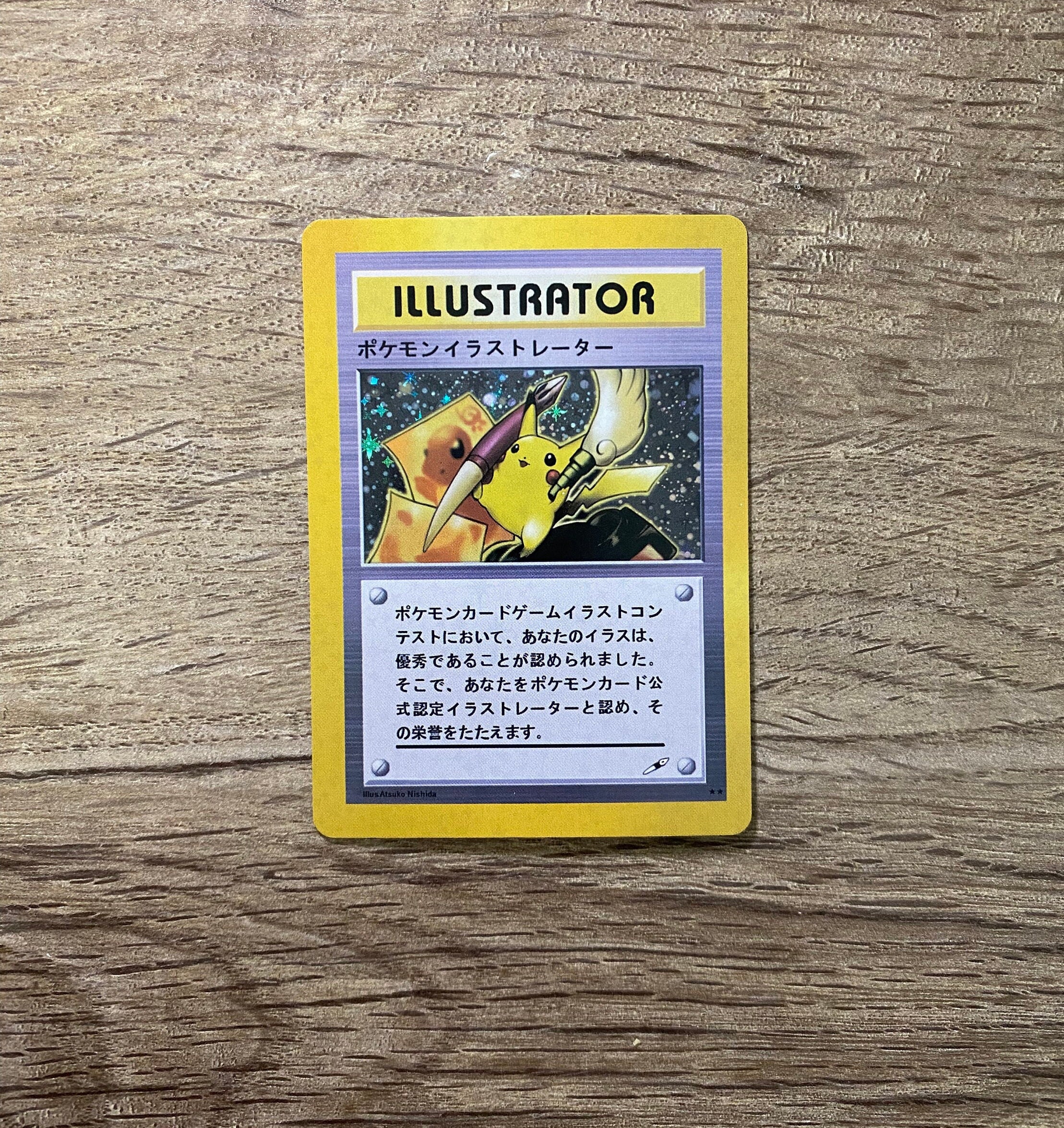 Pokemon - Pikachu Illustrator Holographic Credit Card Sticker (Please –  flyingraijinotakufactory