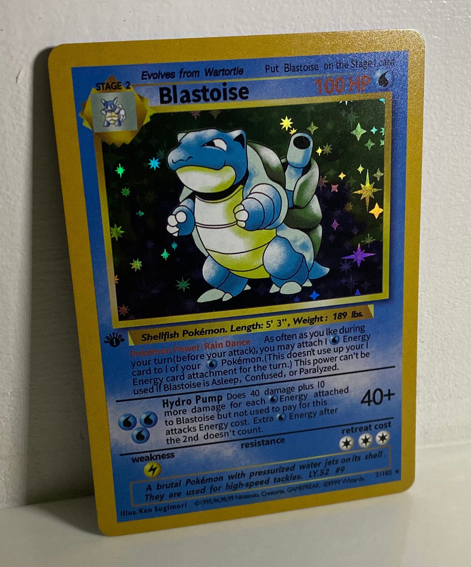 英語版初期　Blastoise 1st Edition Shadowless 1999 Blastoise 1st Edition Shadowless Holographic Proxy Card