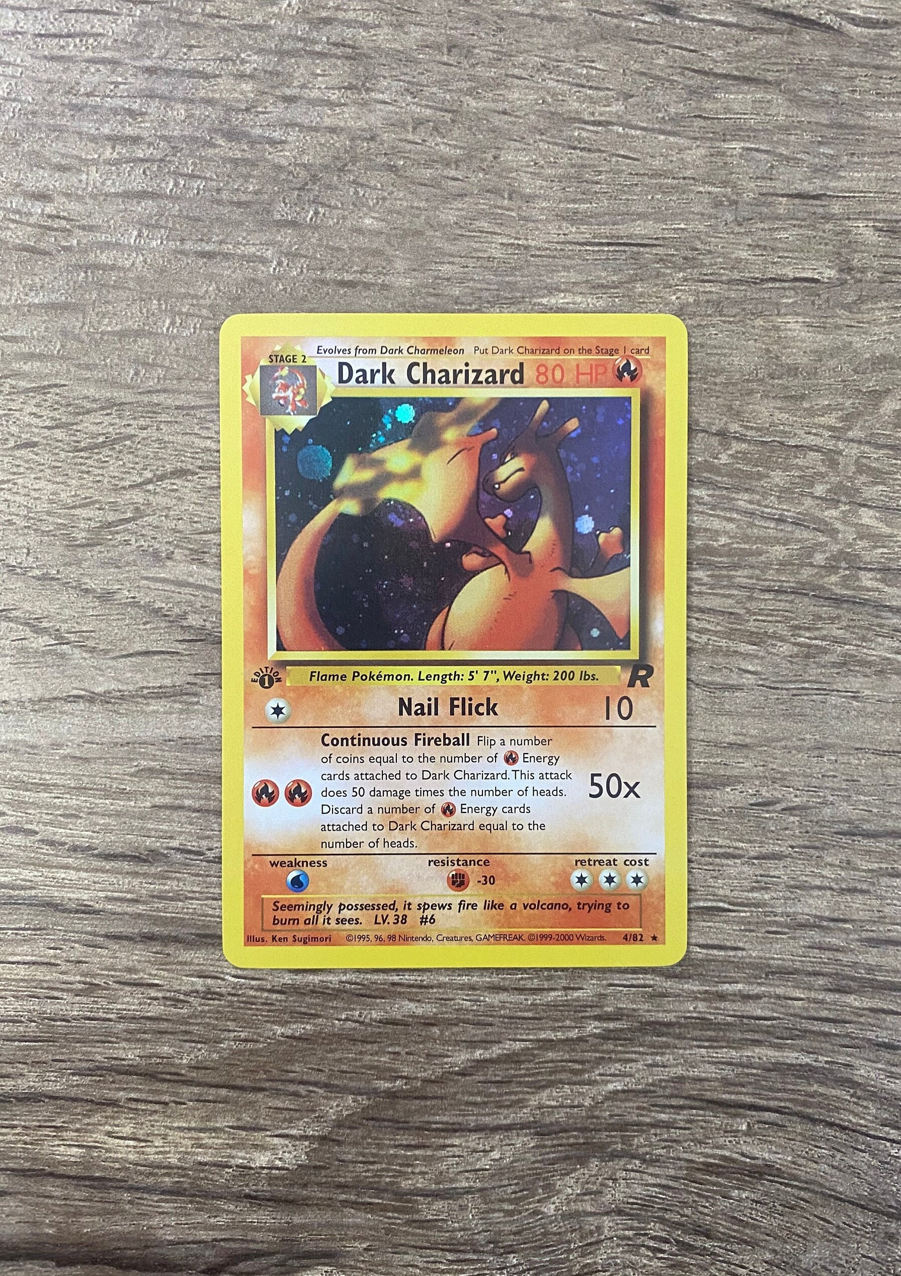 Dark Charizard - Rare 1st Edition Pokemon Proxy Card - Etsy