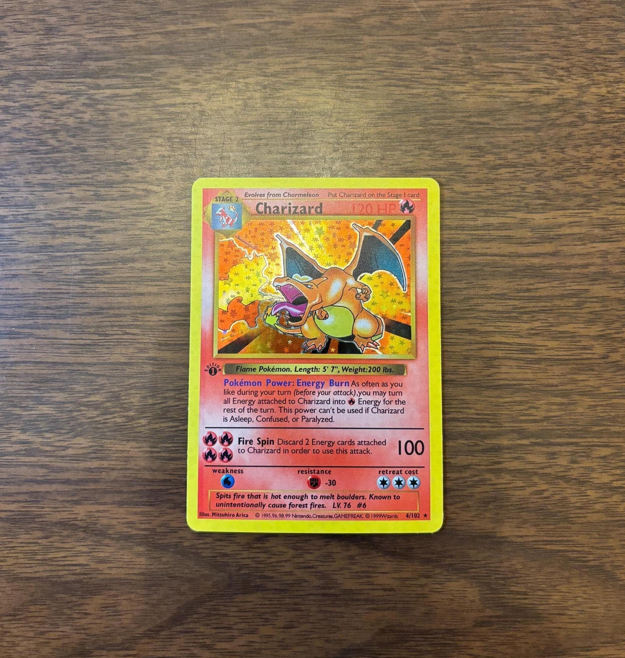 1999 Charizard 1st Edition Base Set Shadowless Holographic Proxy