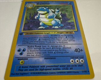 1999 Blastoise 1st Edition Shadowless Holographic Proxy Card