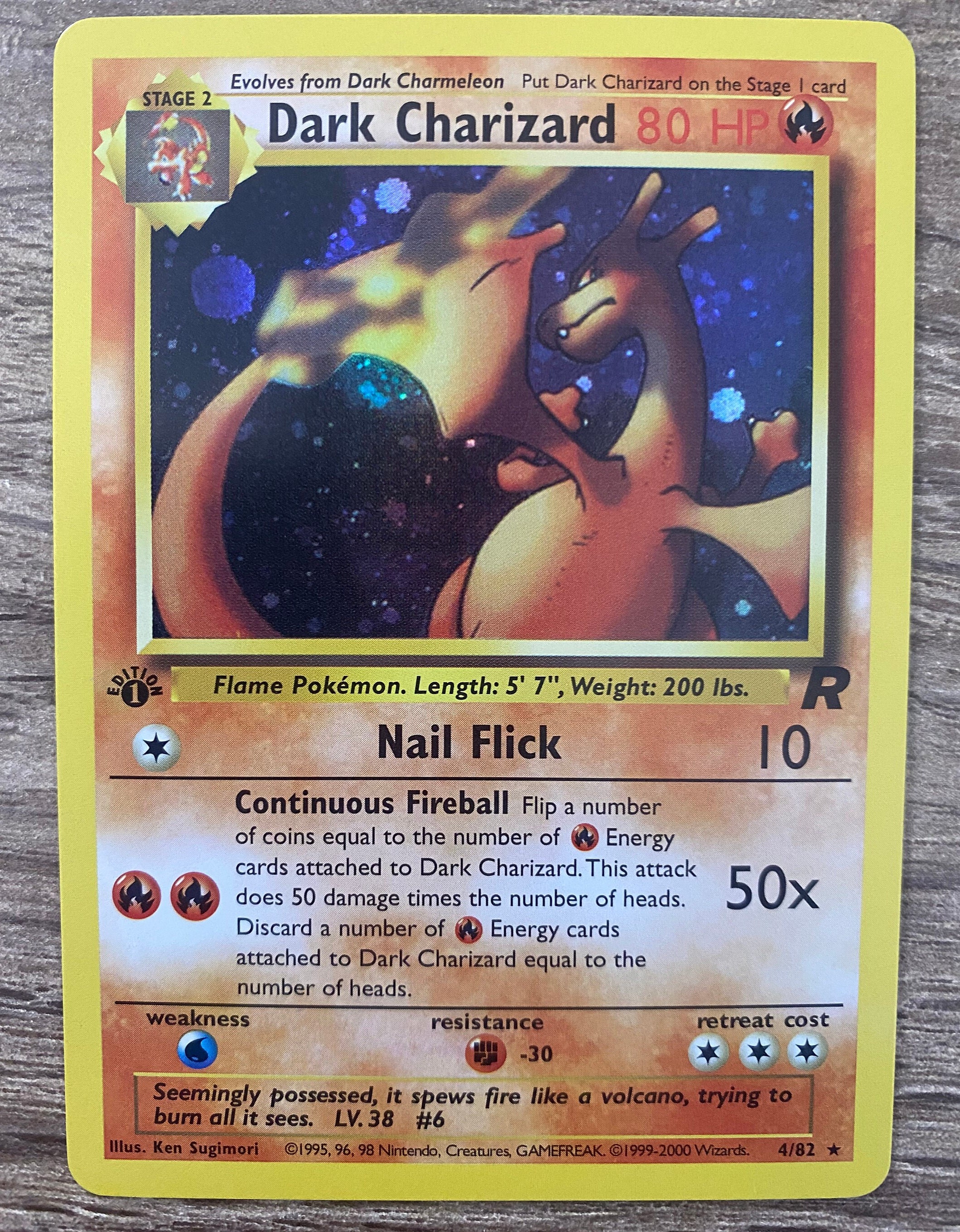 Dark Charizard - Rare 1st Edition Pokemon Proxy Card - Etsy