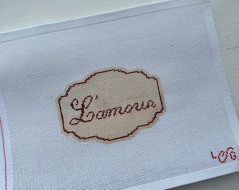 L’amour Needlepoint Canvas, Needlepoint Ornament