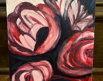 Pink Floral Bouquet - Original Artwork - Acrylic Painting