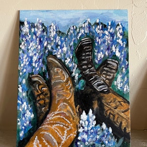Cowboy Boots in Bluebonnet Field