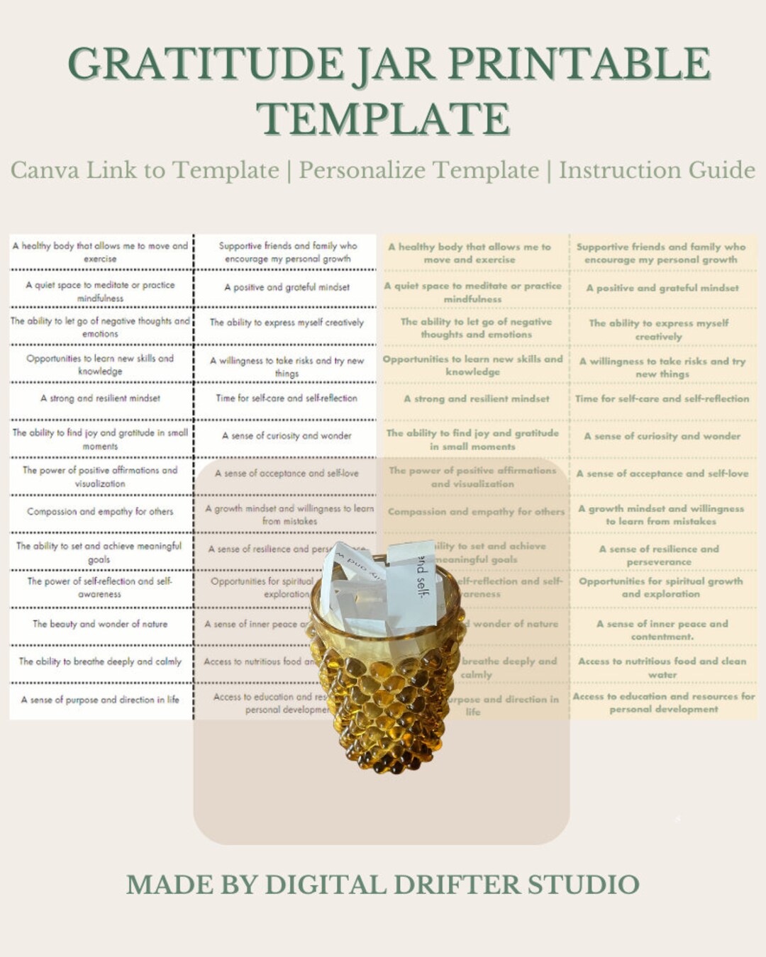 Personal Growth Daily Gratitude Journal Template Gratitude Journal ...