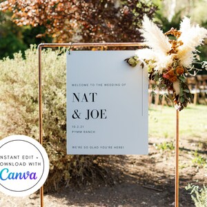 Wedding Welcome Sign, Minimalist Welcome Wedding Sign, Modern Wedding Signs, Large Wedding Sign