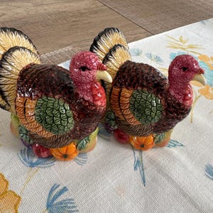 Turkey Bird Thanksgiving Holiday Salt & Pepper Shakers