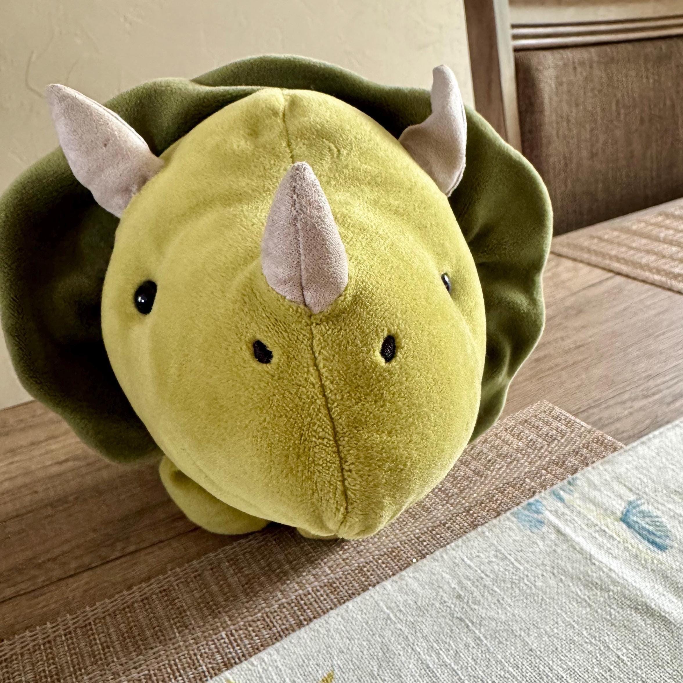 JellyCat London Mellow Mallow Retired Large Green Triceratops Dinosaur (Retired)