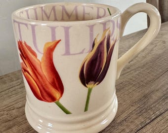 Emma Bridgewater Tulips Half Pint Mug  Hand Decorated Flowers Series Design Made in England
