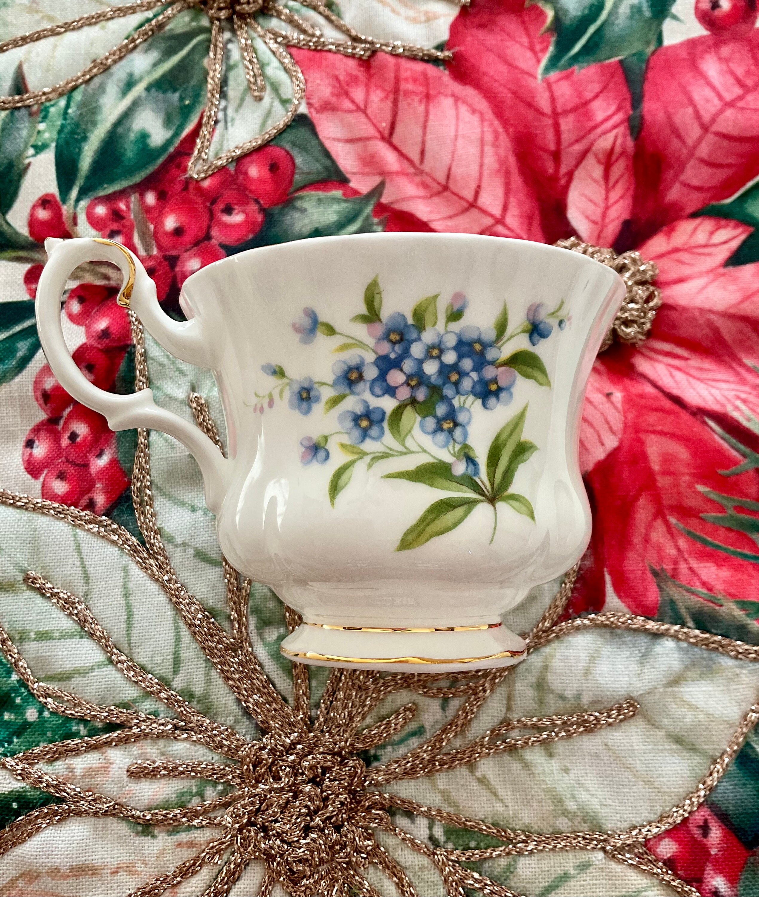 Royal Albert July Teacup and Saucer Me Not Flower of the Month