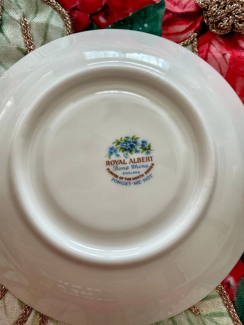 Royal Albert July Teacup and Saucer Me Not Flower of the Month