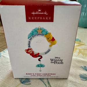 Hallmark 2023 Disney Winnie the Pooh &quot;Baby&#39;s First Christmas&quot; Keepsake Ornament