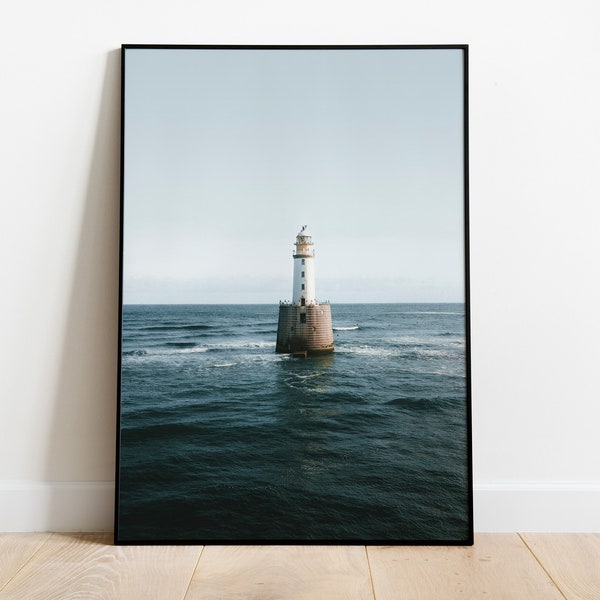 Impression photo Phare | Tirage photo du Phare de Rattray Head, Photographie originale Ecosse, Décoration murale phareocéan Ecosse