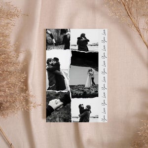 Aanpasbare kaart met fotocollage jubileum | Bewerkbare canvassjabloon | Kaart voor man / vrouw / vriend / vriendin
