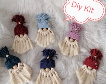 Diy set / craft set macrame gnome / dwarf / free choice of colors small or large set possible