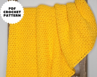 Easy Baby Blanket Crochet Pattern, Diagonal Lemon Peel Stitch Crochet Baby Blanket Pattern