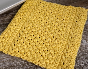 Crochet Dishcloth Pattern, Easy Modern Textured Mini Bean Stitch Dish Cloth/Washcloth PDF