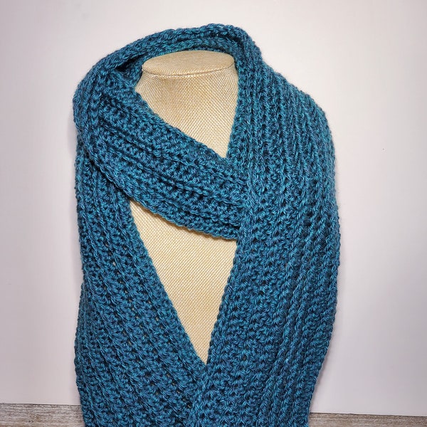 Easy Half Double Crochet Scarf Pattern PDF for Men or Women, Great for Beginners