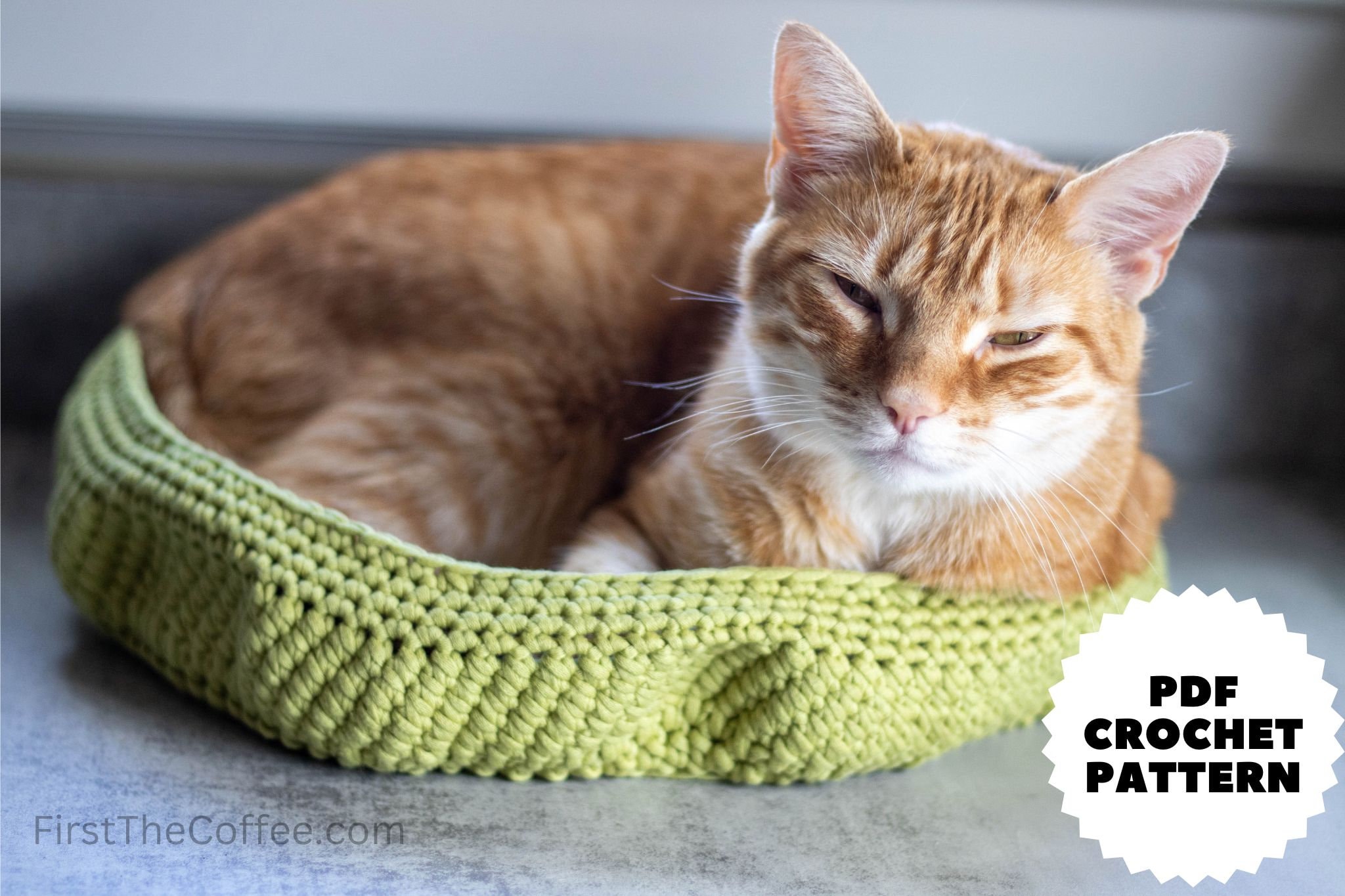 40 Cat Bed Crochet Patterns for Cozy Caves, Pods, and Pet Nests 36 Round Crochet Cat Bed Pattern with Scalloped Sides