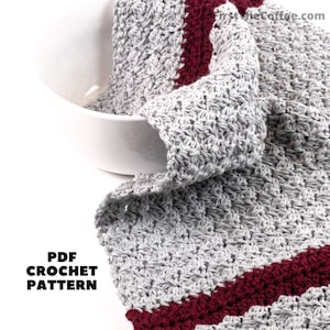 Easy Crochet Cotton Dish Towel PDF Pattern, The Combo Stitch Dishtowel from First The Coffee