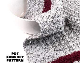 Easy Crochet Cotton Dish Towel PDF Pattern, The Combo Stitch Dishtowel from First The Coffee