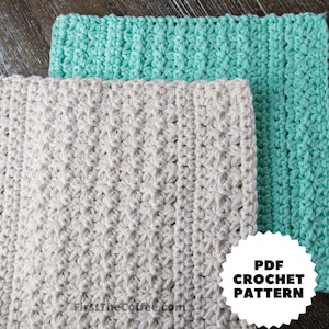 Easy Cotton Dishcloth Crochet Pattern PDF, Textured Beginner Friendly Crochet Dish Cloth Pattern