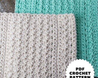 Easy Cotton Dishcloth Crochet Pattern PDF, Textured Beginner Friendly Crochet Dish Cloth Pattern