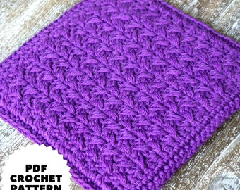 Square Modern Crochet Potholder Pattern, A Unique and Textured Hot Pad for the Kitchen