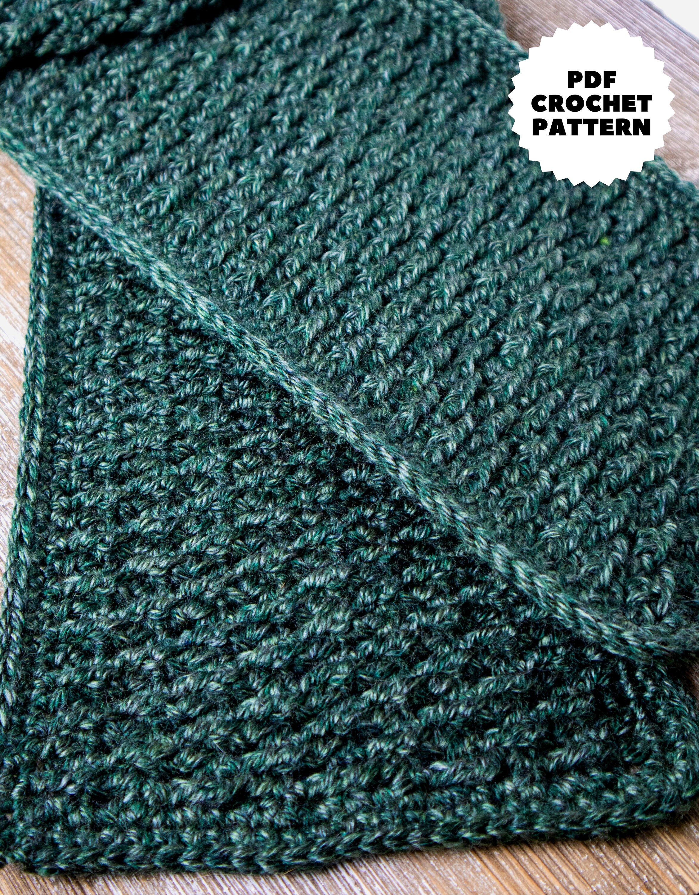 Modern Thick Crochet Scarf Pattern PDF, Warm Winter Crochet Scarf - Etsy