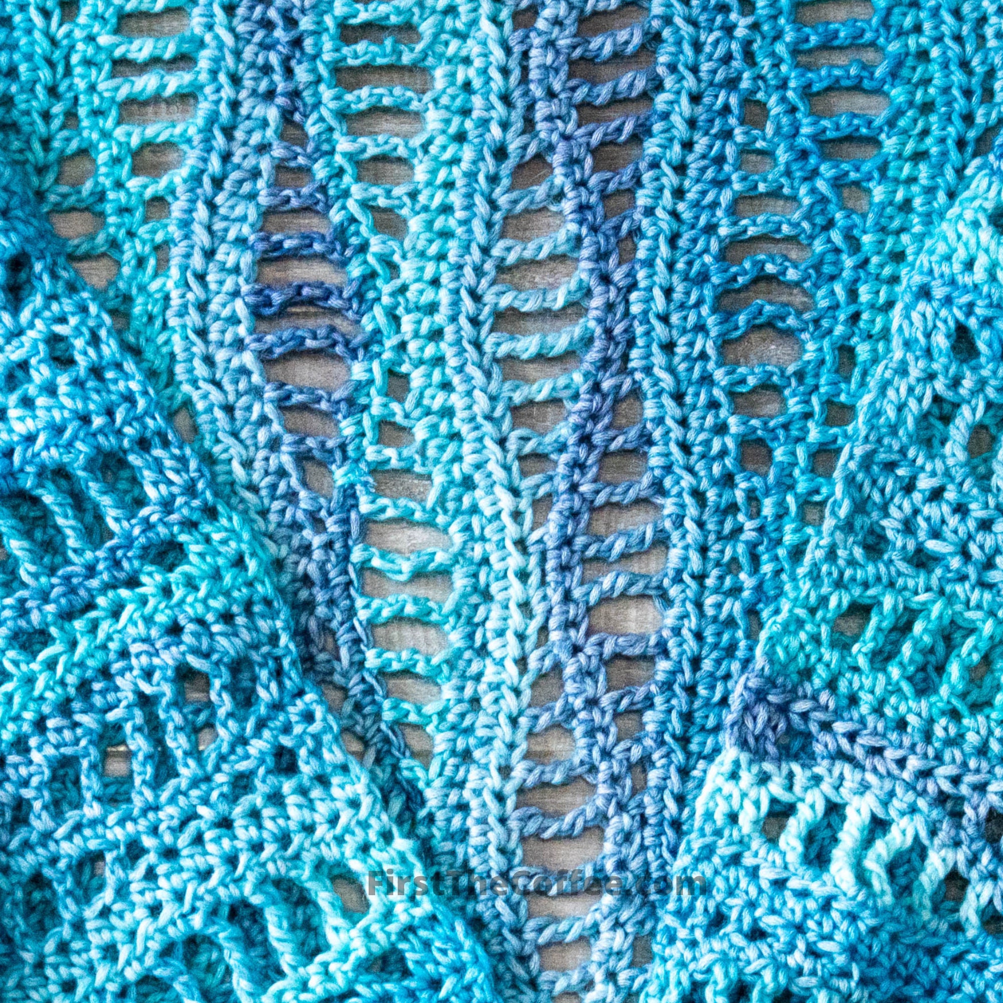 Easy Rectangular Crochet Shawl Pattern PDF, the Turquoise Lakes Crochet ...