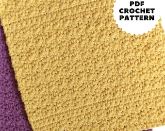 Easy Lemon Peel Stitch Crochet Dishcloth Pattern, Beginner Friendly dish cloth / washcloth PDF