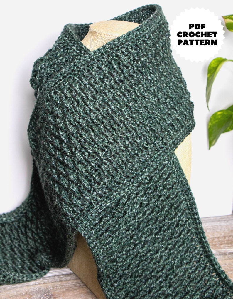 Modern Thick Crochet Scarf Pattern PDF, Warm Winter Crochet Scarf - Etsy