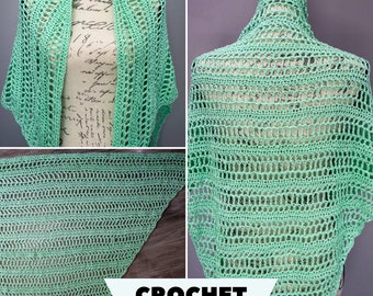 Lightweight Easy Summer Shawl Crochet Pattern PDF