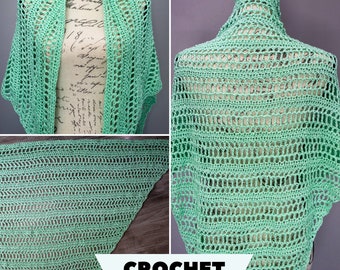 Lightweight Easy Summer Shawl Crochet Pattern PDF