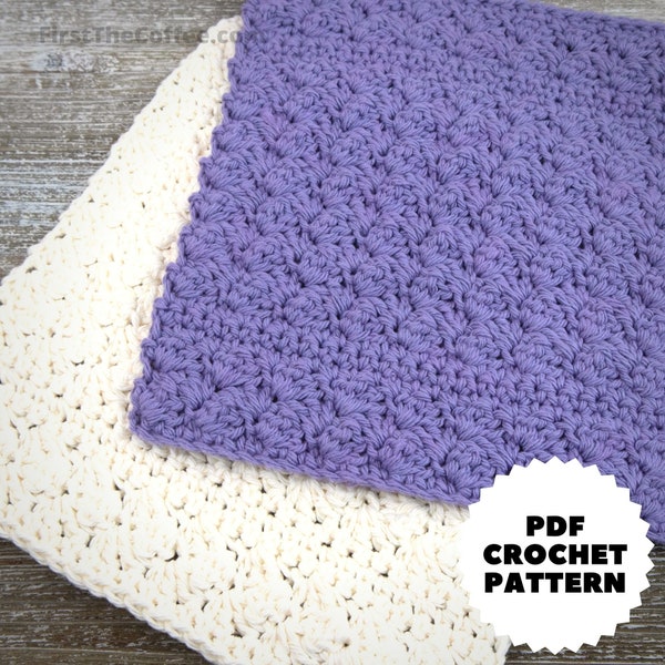 Easy Cotton Crochet Dishcloth PDF Pattern | Beginner pattern for a crochet dishcloth, Sophia Dish Cloth