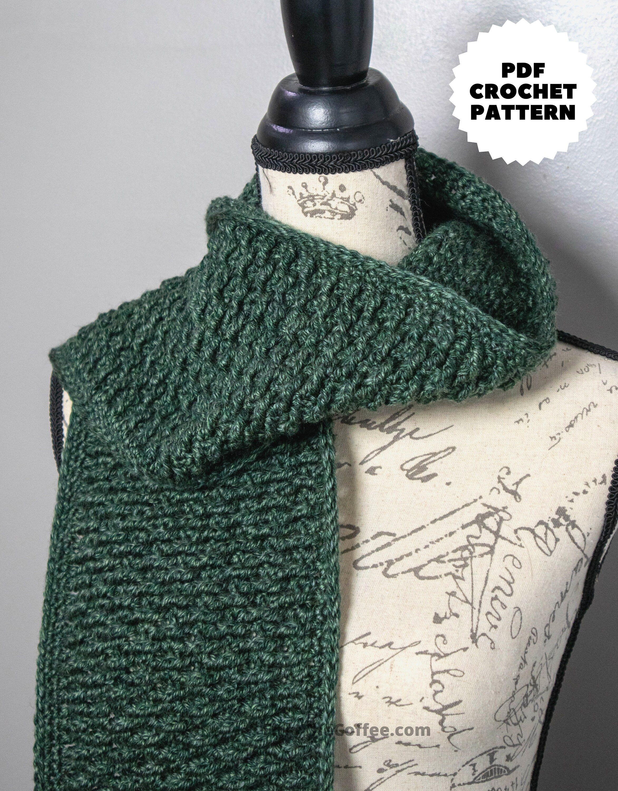 Modern Thick Crochet Scarf Pattern PDF, Warm Winter Crochet Scarf - Etsy
