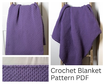 Suzette Stitch Crochet Blanket Pattern, Crochet Lapghan Digital PDF
