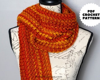 Extra Long Scarf Crochet Pattern PDF, The Crochet Bean Stitch Scarf